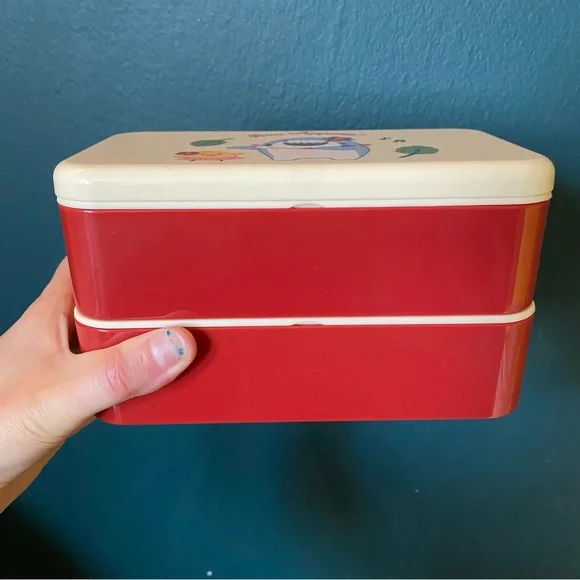 Cute Bon Appetit Hawaiian Shark and Chick Print Double Layer Lunch Box - Picture 2 of 6